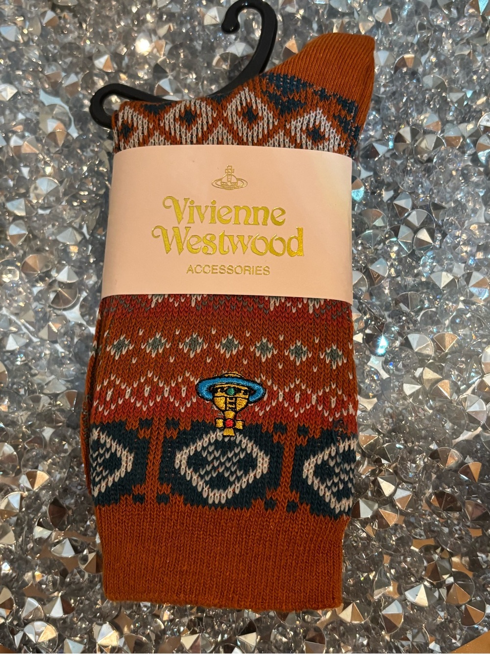 🧦 Vivienne Westwood Orb Fair Isle Knit Socks – Made in Japan – NEW - Picture 2 of 5
